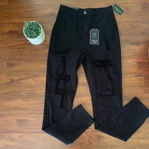 Fashion Nova Black Ripped Jeans
